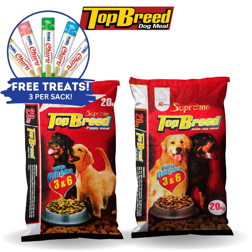 TOPBREED Adult &amp; Puppy w/ FREE TREATS Dog Meal 20kg bag Original Packaging, Top Breed Dry Dog Food - Puppy 20kg variant