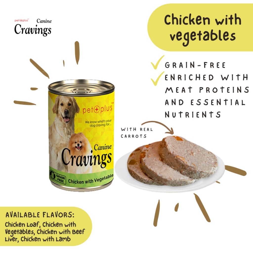 Canine Cravings Wet Dog Food for Adult/Puppy 400g Can - Loaf ChickenVeggies variant