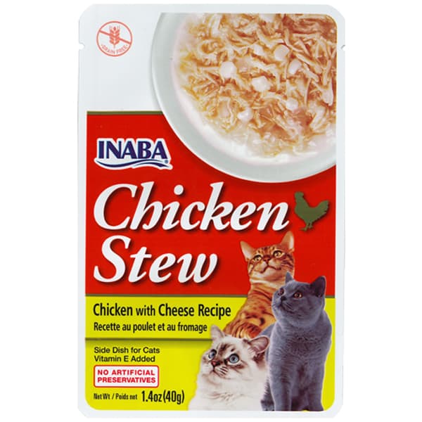 Inaba Cat Side Dish Chicken/Tuna Ciao Broth/Stew/Jelly Wet Treat/Topper w/ Vitamin E, Grain-Free - StewChixCheese U814 variant