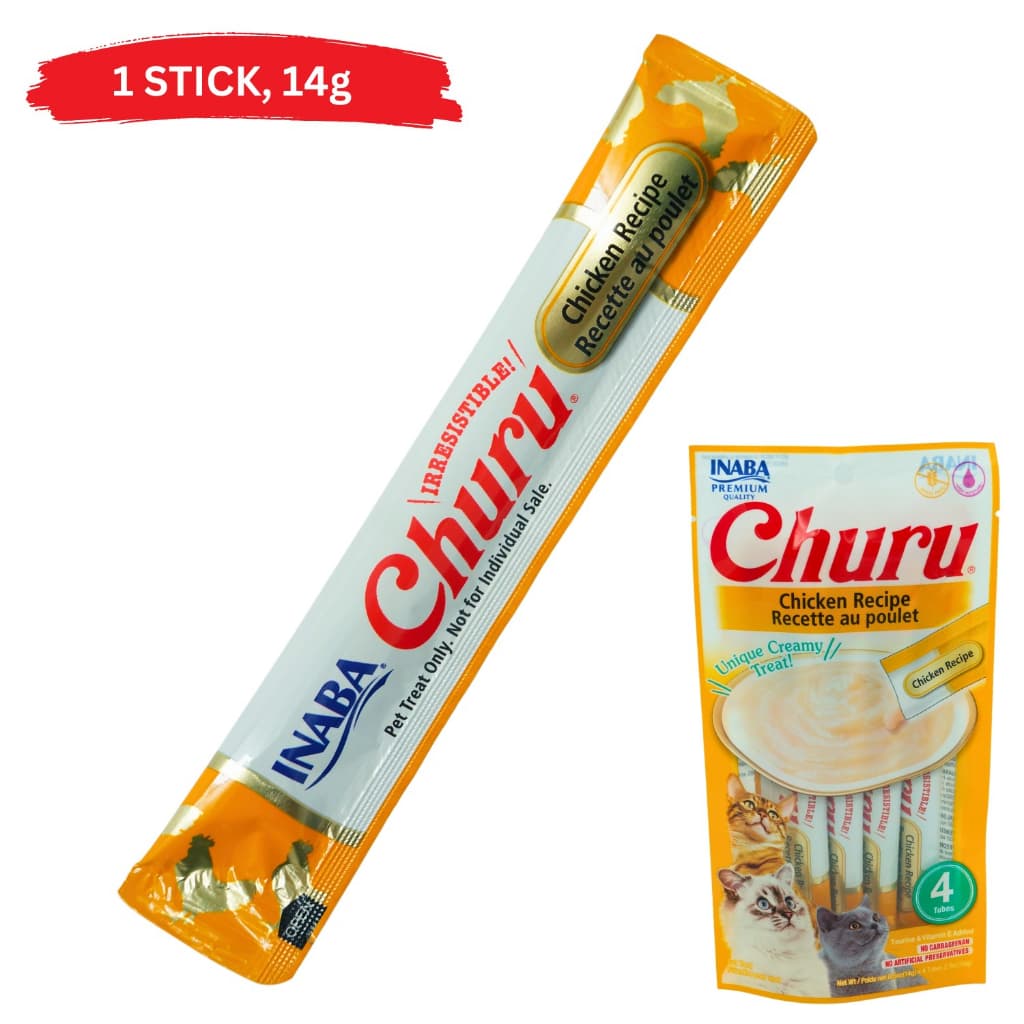 Inaba Ciao Churu Wet Cat Treats (1 stick) Grain-Free Creamy  Apetito - Chicken USA603 variant