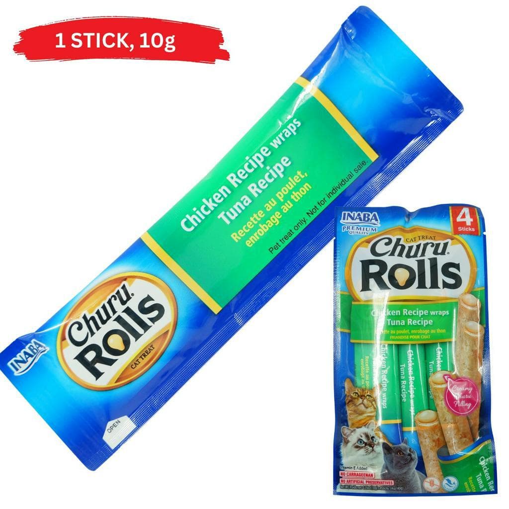 Inaba Churu Rolls Stick Cat Treats 1 Stick Ciao Grain-Free - ChickenTuna USA-731A variant