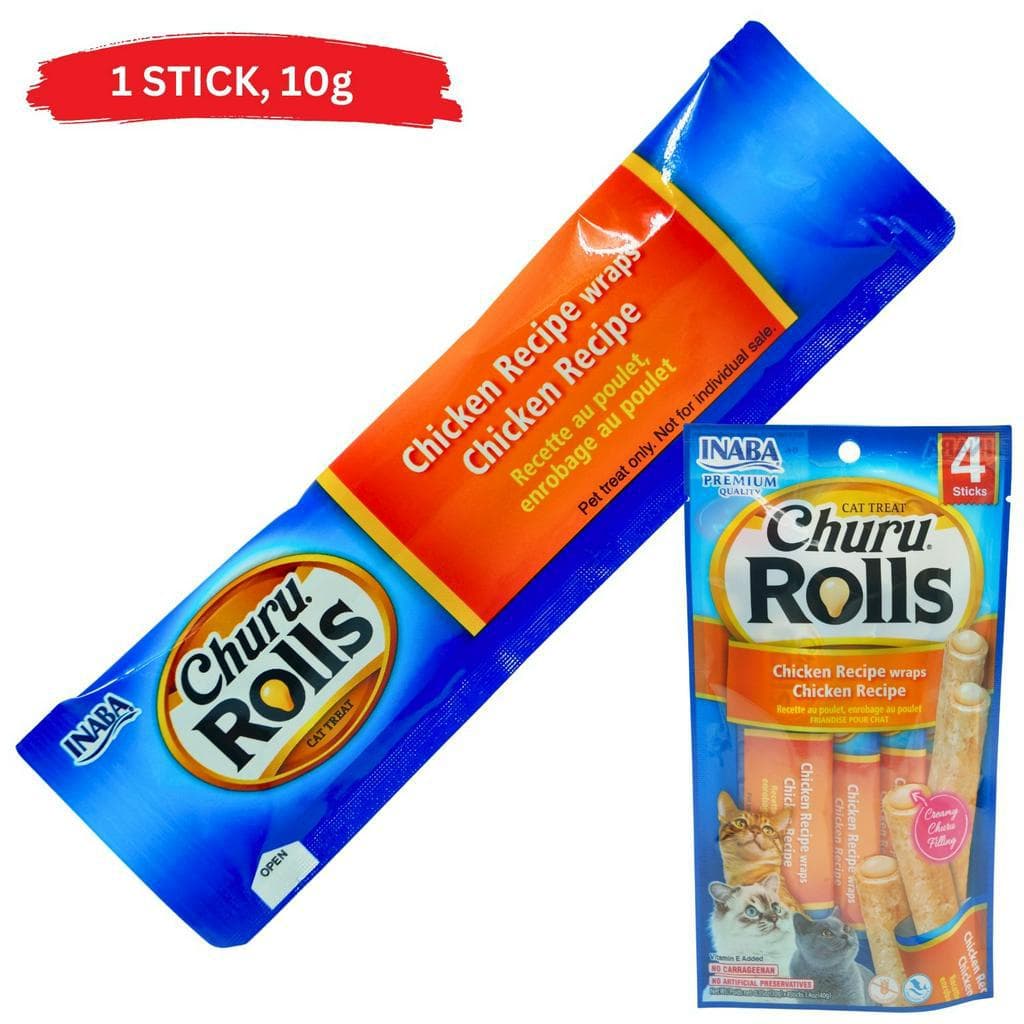 Inaba Churu Rolls Stick Cat Treats 1 Stick Ciao Grain-Free - Chicken USA-733A variant