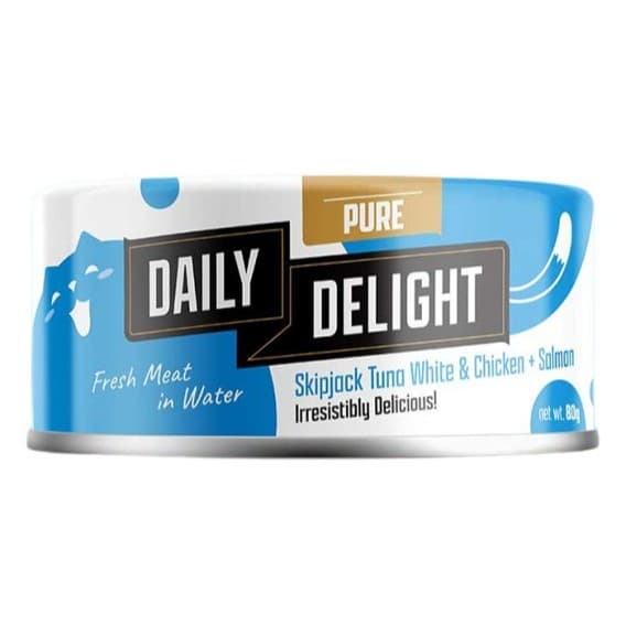 Daily Delight Pure/Jelly/Mousse Wet Cat Food in Can 80g - PURETunaChixSalmon variant