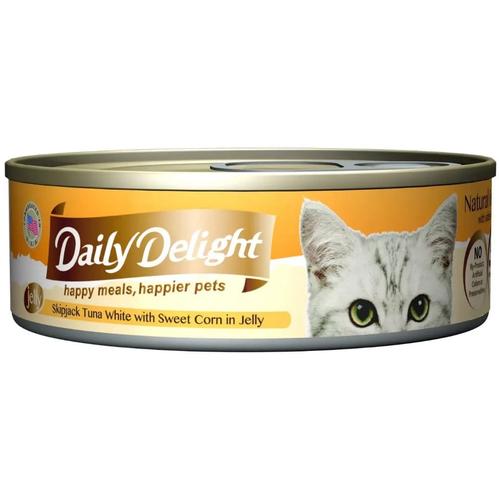 Daily Delight Pure/Jelly/Mousse Wet Cat Food in Can 80g - JELLY TunaSweetCorn variant