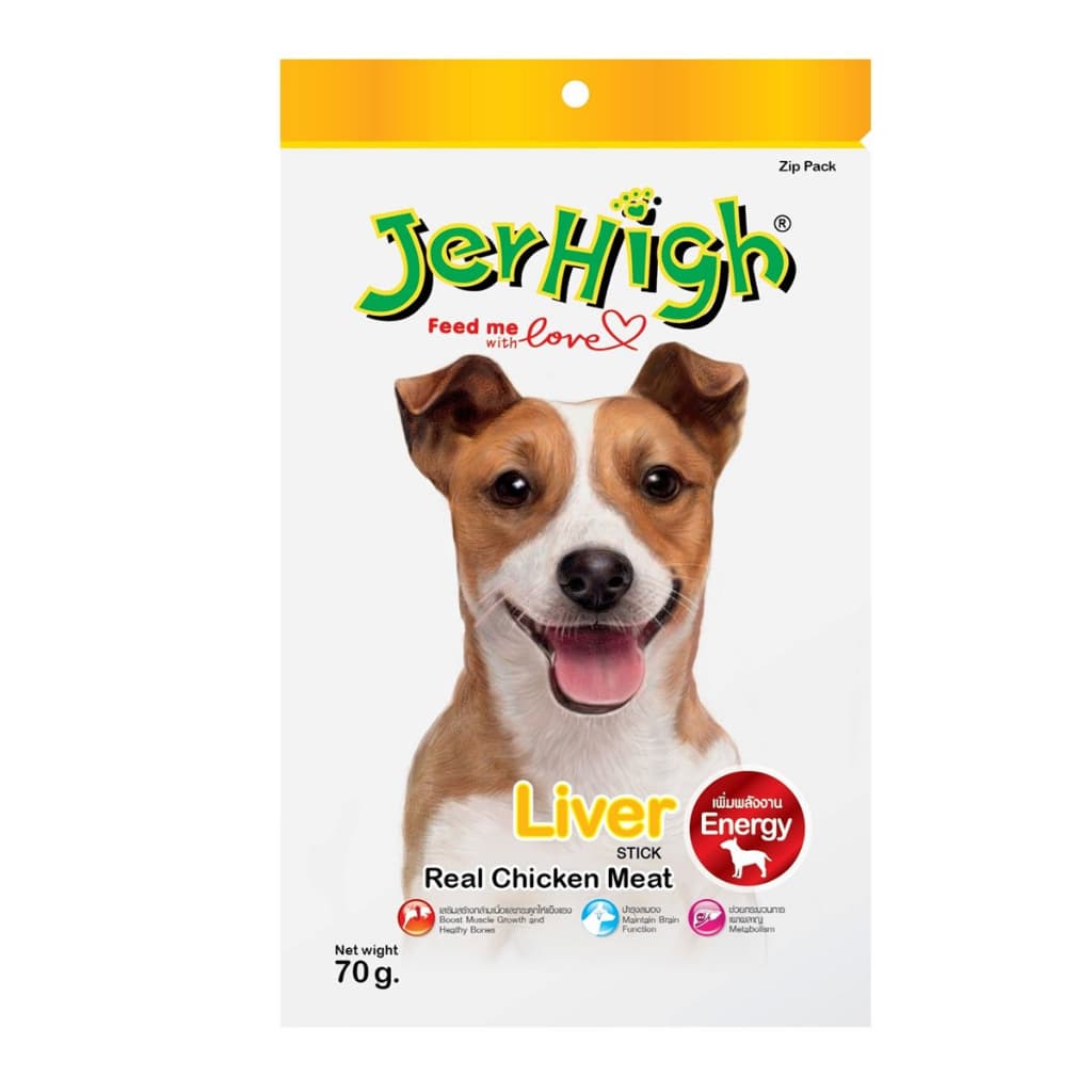 JerHigh Dog Treats for Adult/Puppy 70g, Duo 50g Dog Dental Den-T Stick Night/Morning Time Snack - Stick70g Liver variant