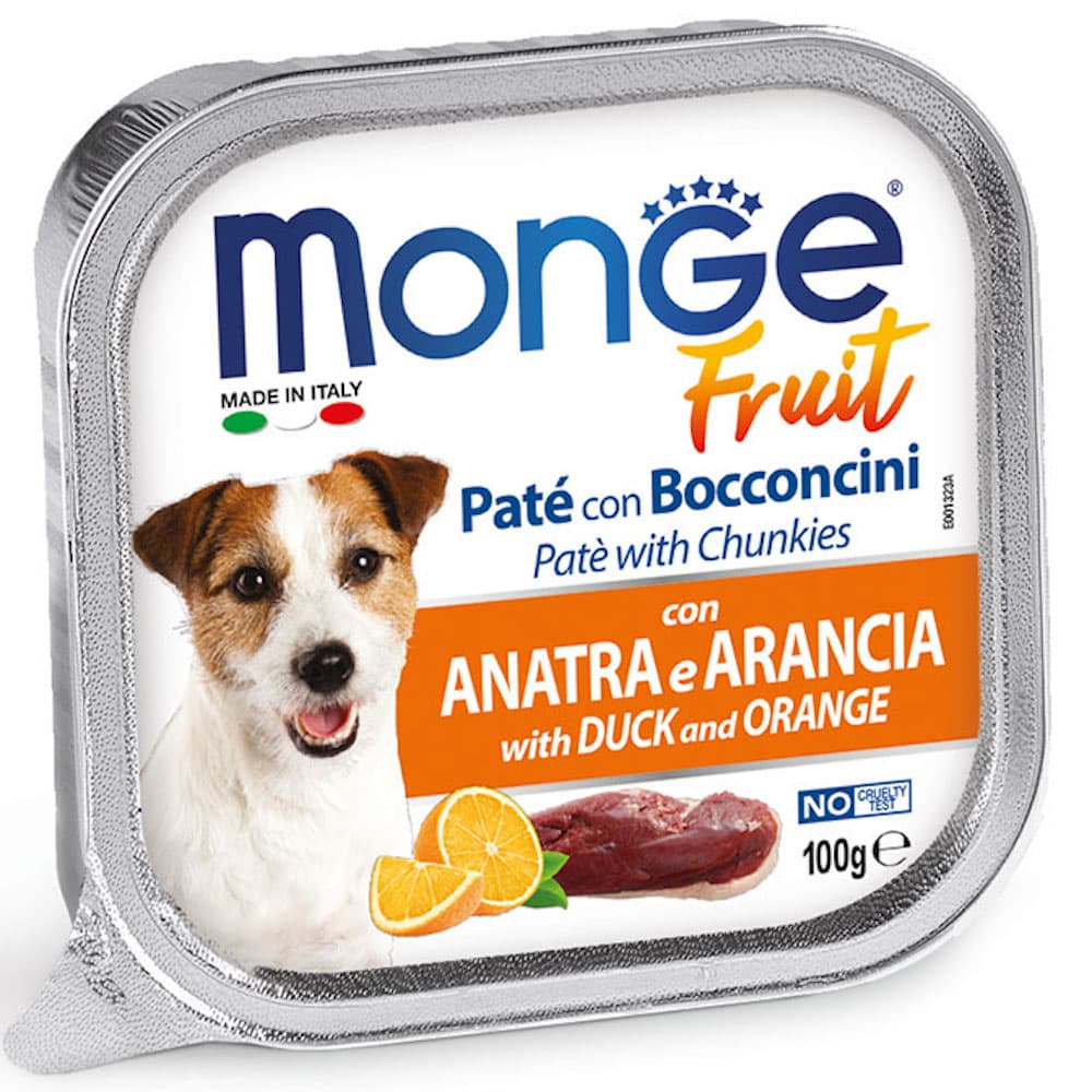 Monge Fresh/Fruit Wet Premium Dog Food 100g Allutray - FruitDuckOrange variant