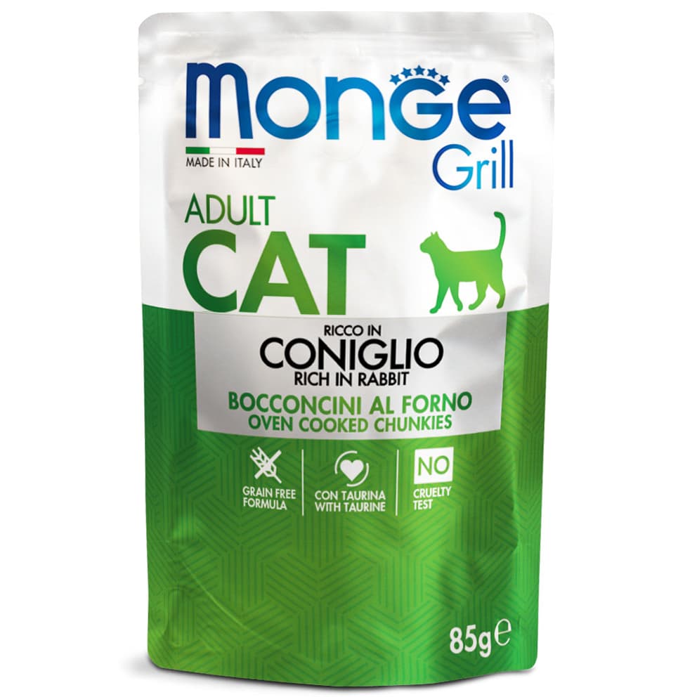 Monge Grill Jelly Wet Cat Food in 80g Can, 85g Pouch for Adult/Kitten/Senior - Pouch Rabbit variant