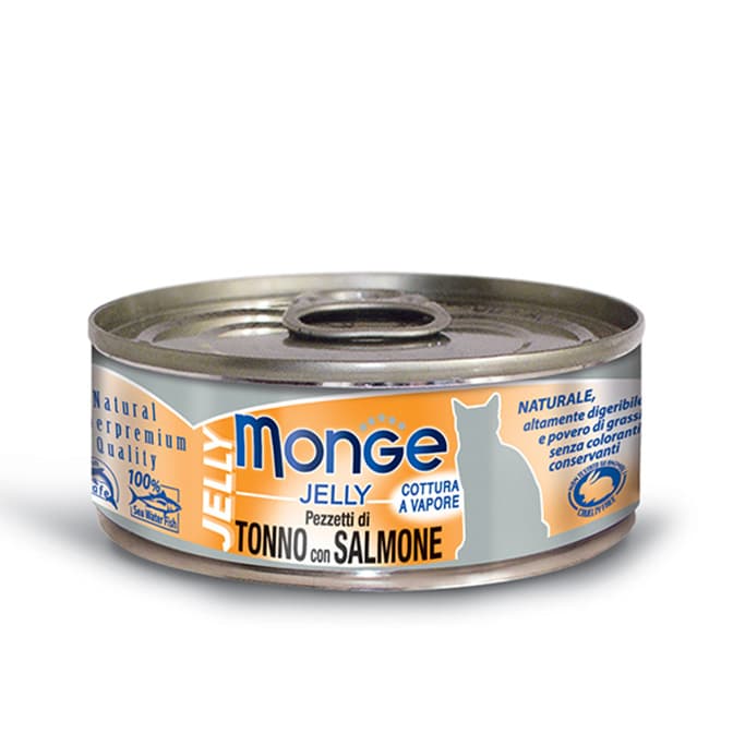 Monge Grill Jelly Wet Cat Food in 80g Can, 85g Pouch for Adult/Kitten/Senior - CanTunaSalmon variant