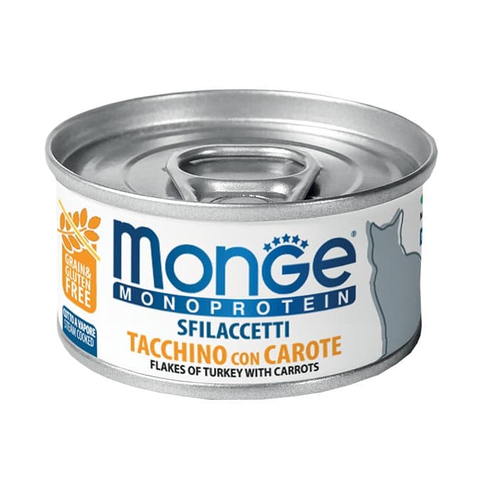 Monge Monoprotein Wet Cat Food 80g Can, 85g Pouch Adult/Kitten/Senior Grain-Free - CanFlk TurkeyCarrot variant