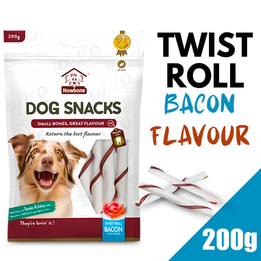 Howbone Dog Treats Twist - TwistRoll Bacon variant