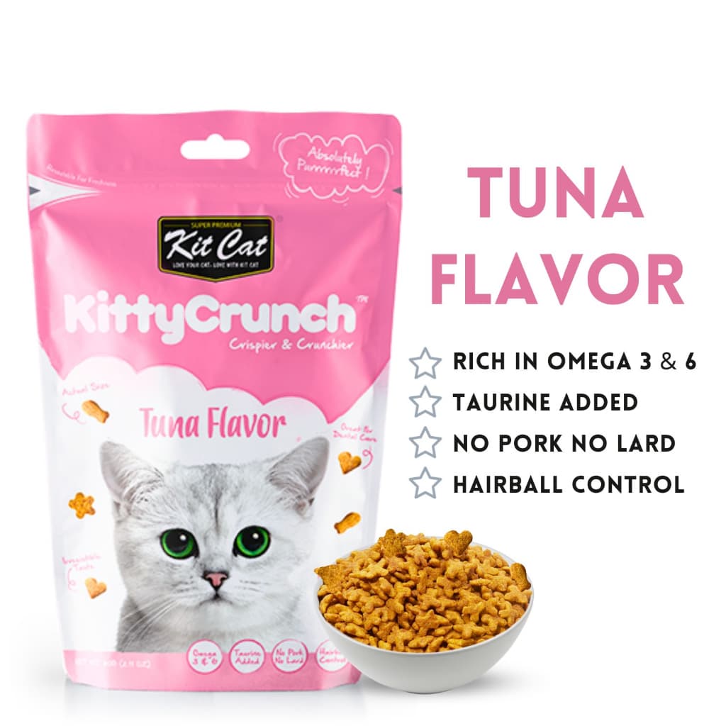 Kit Cat Treats Kitty Crunch/Breath Bites for Adult/Kitten, 60g KitCat Dental Snacks - Crunch Tuna variant