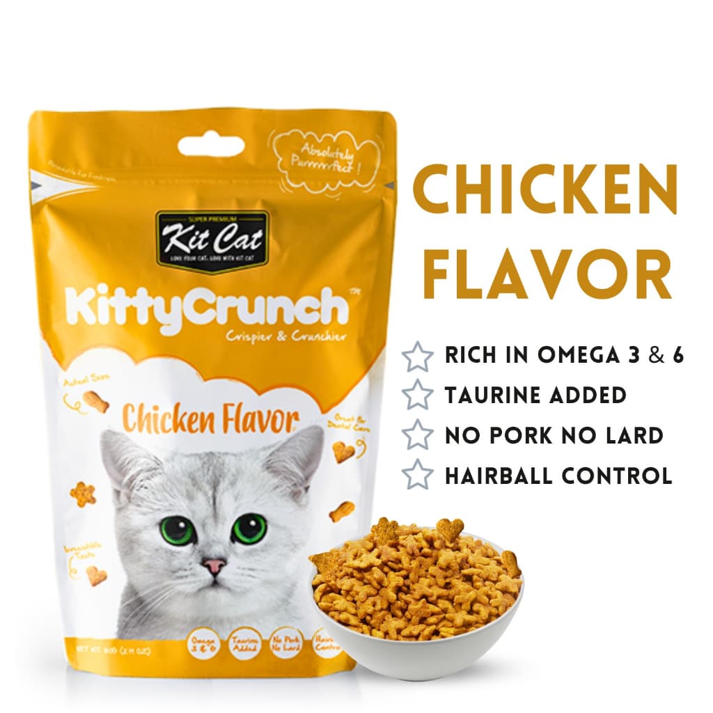 Kit Cat Treats Kitty Crunch/Breath Bites for Adult/Kitten, 60g KitCat Dental Snacks - Crunch Chicken variant
