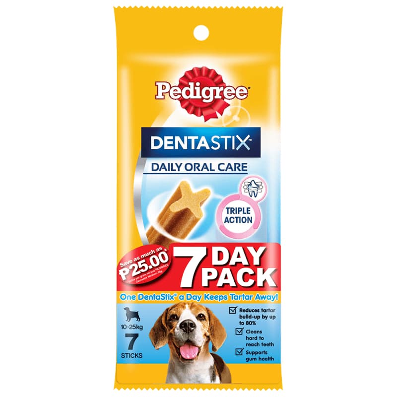 Pedigree DentaStix All Sizes/Flavors Dog/Puppy Dental Care Treats Daily Oral Care Chewy Chunx - MediumBreed 180g variant