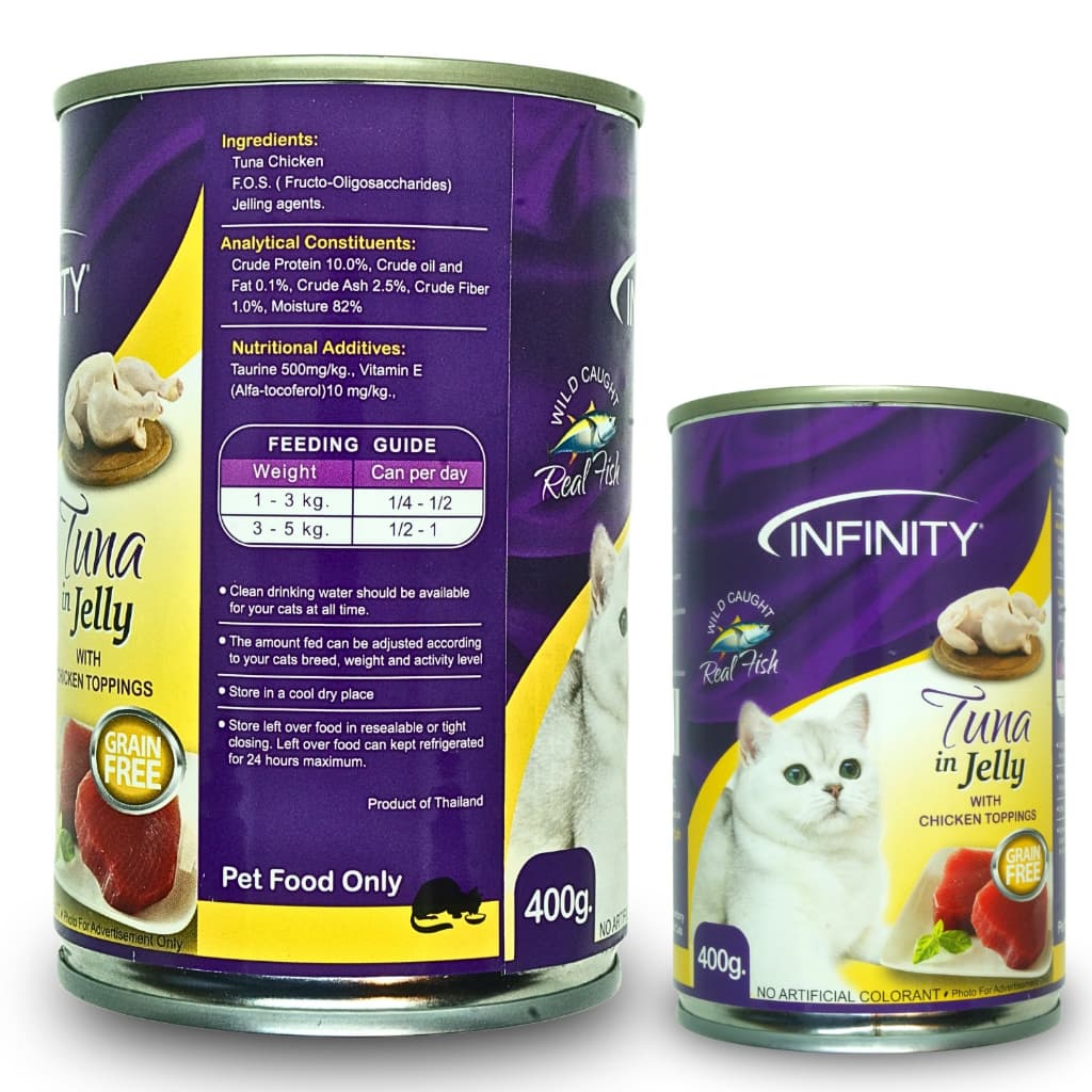 Infinity Cat Pate/Jelly Wet Food in 400g Can for Adult/Kitten - Jelly TunaChicken variant
