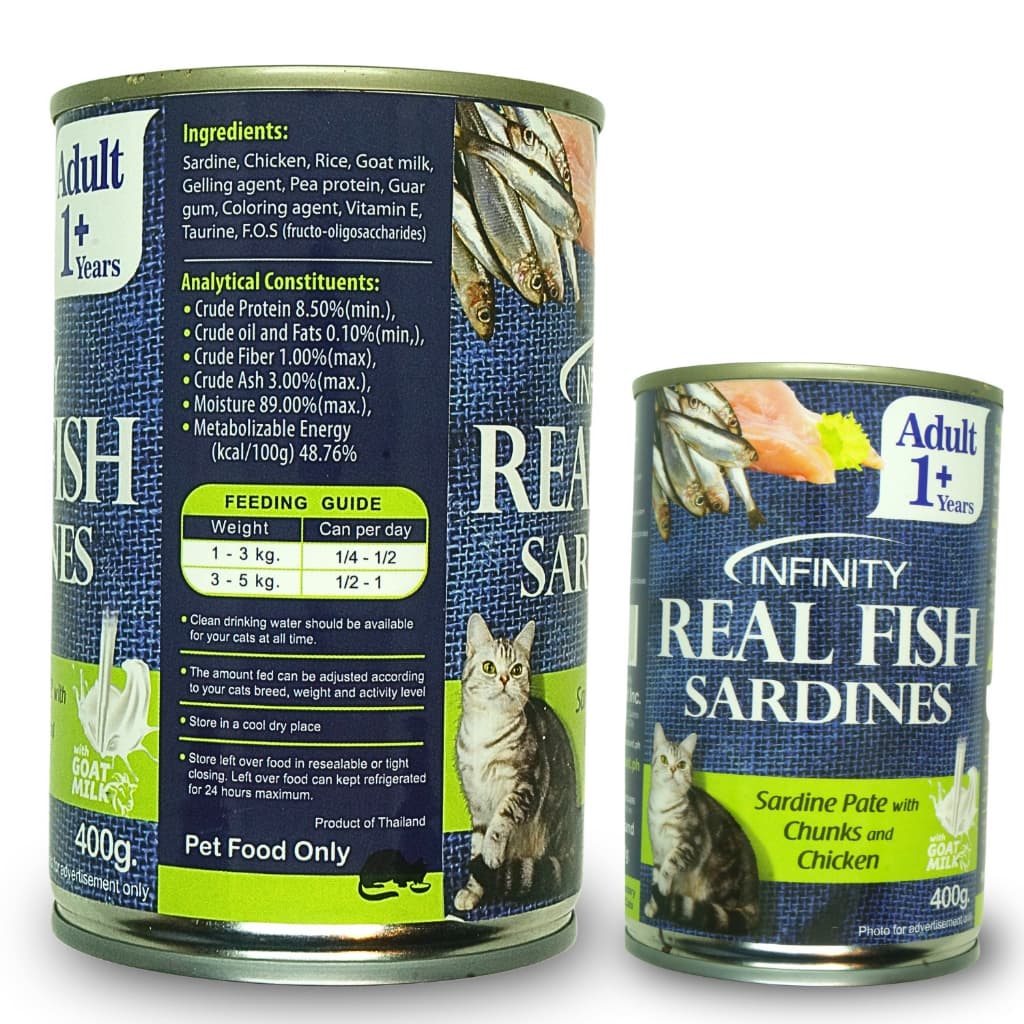 Infinity Cat Pate/Jelly Wet Food in 400g Can for Adult/Kitten - PateSrdineChix 11/25 variant