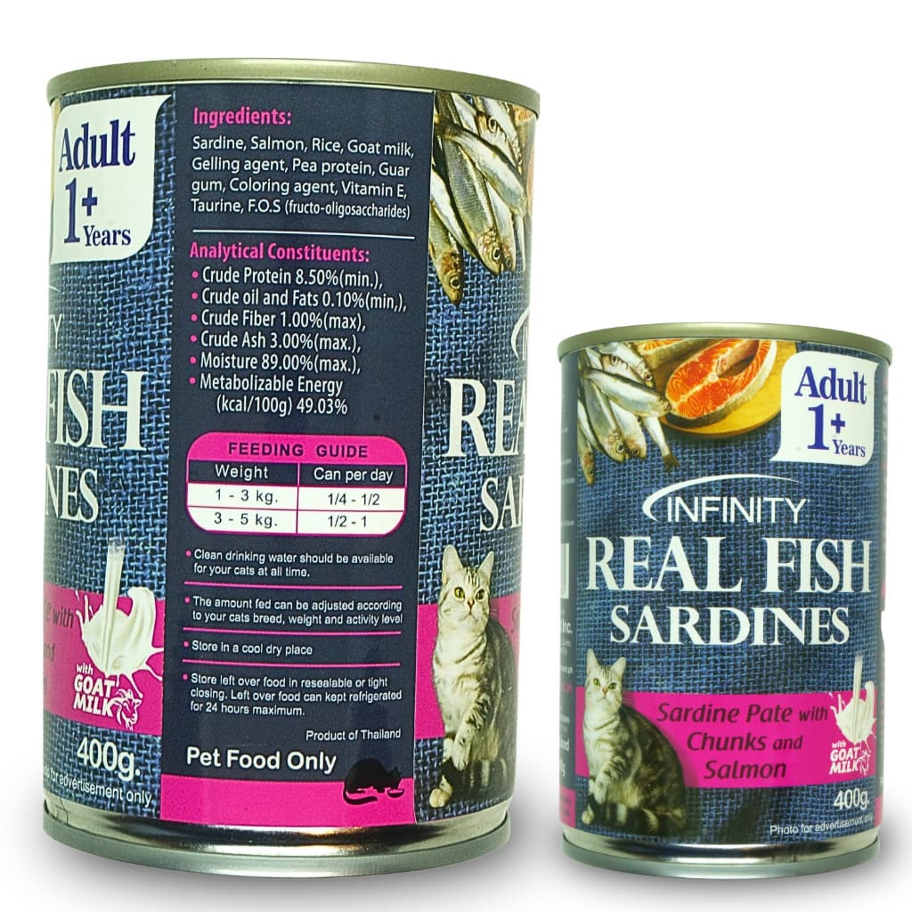 Infinity Cat Pate/Jelly Wet Food in 400g Can for Adult/Kitten - Pate SardineSalmon variant