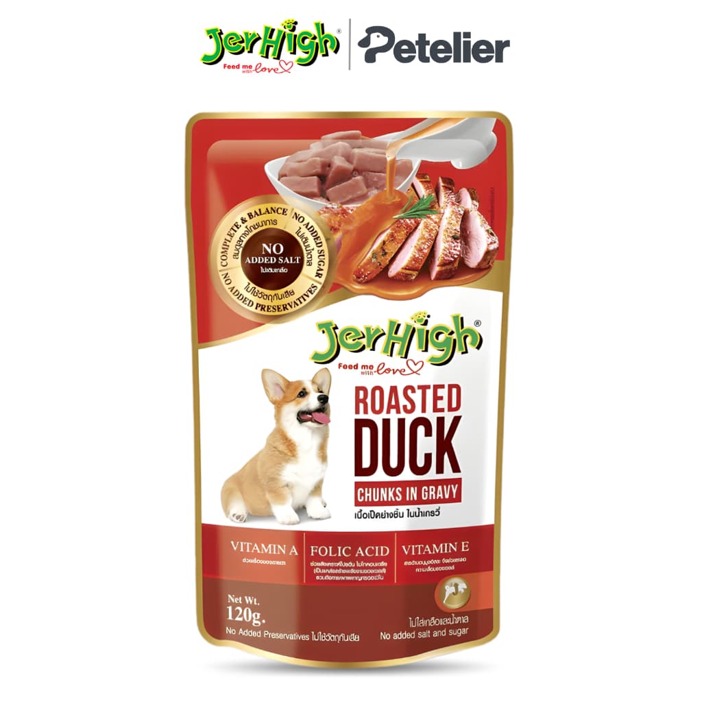 JerHigh Wet Dog Food in 120g Pouch, Gravy Adult/Puppy - Roast Duck variant