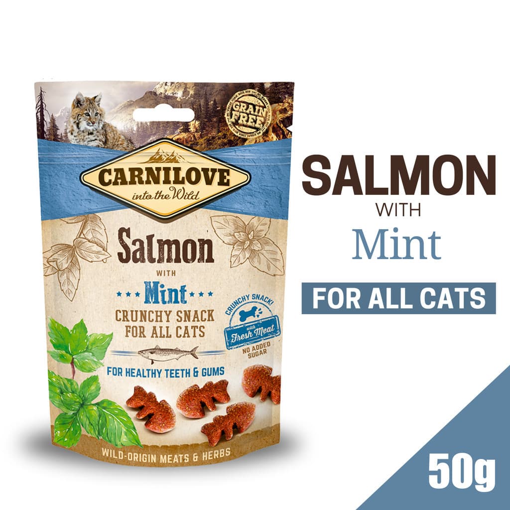 Carnilove Soft &amp; Crunchy Snacks 50g For All Cats - Expiration 11/2024 - Salmon Mint variant