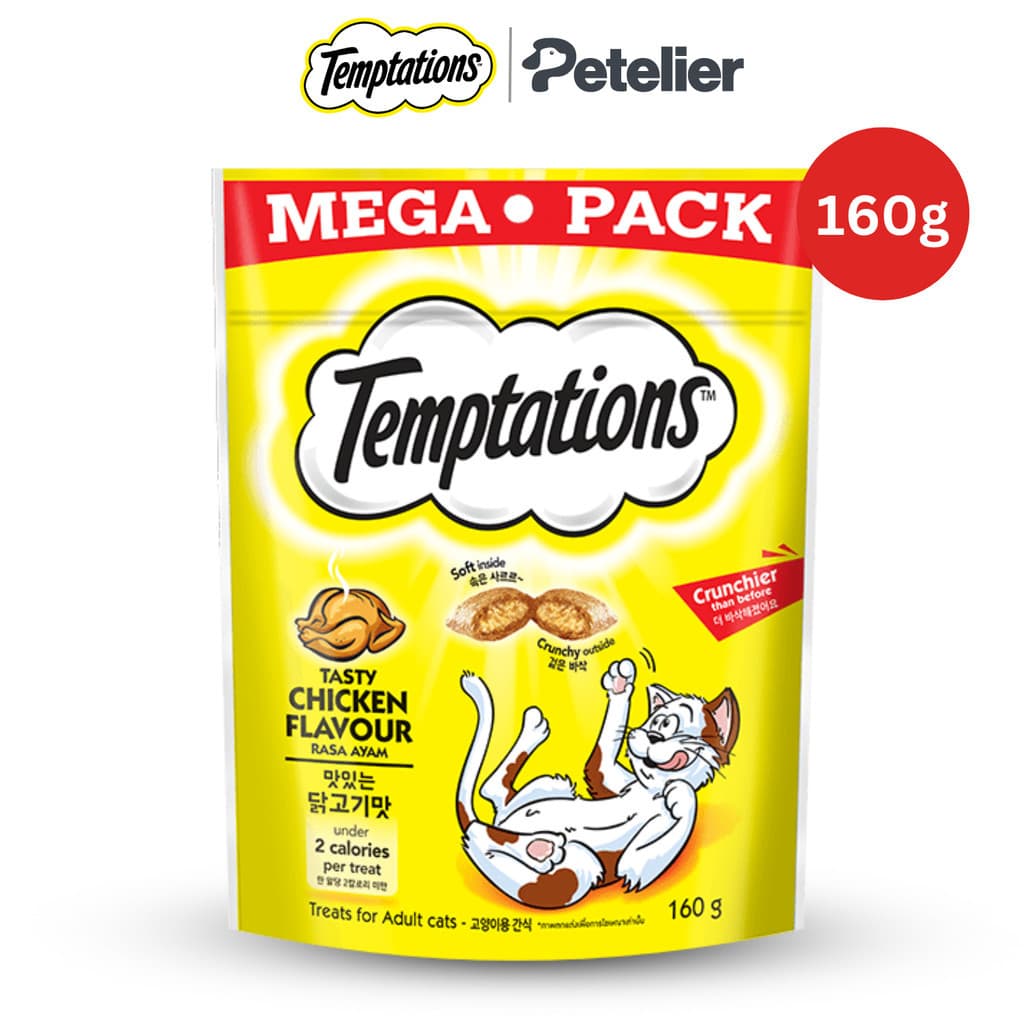 Temptations Soft &amp; Crunchy Cat Treats for Adult 160g - Tasty Chicken variant