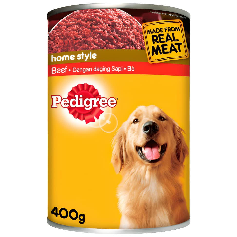 Pedigree Wet Dog Food in Can 400g for Adult/Puppy Real Meat - Beef variant