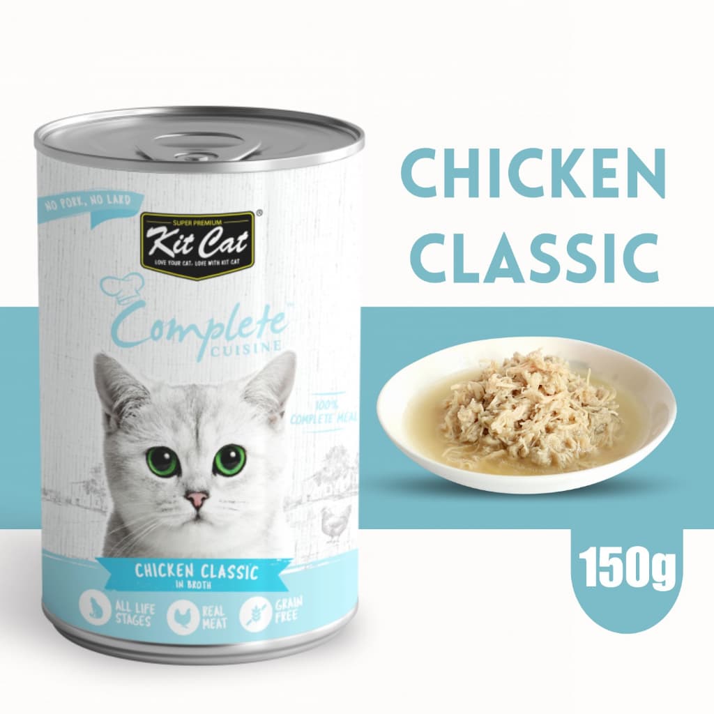 Kit Cat Complete 150g Wet Cat Food in Broth for Fussy Eaters Grain-Free - Chicken Classic variant