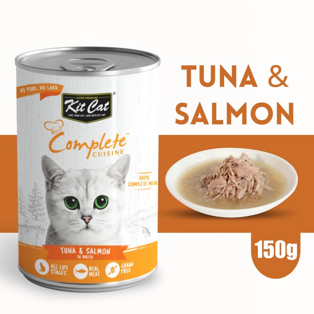 Kit Cat Complete 150g Wet Cat Food in Broth for Fussy Eaters Grain-Free - Tuna Salmon variant