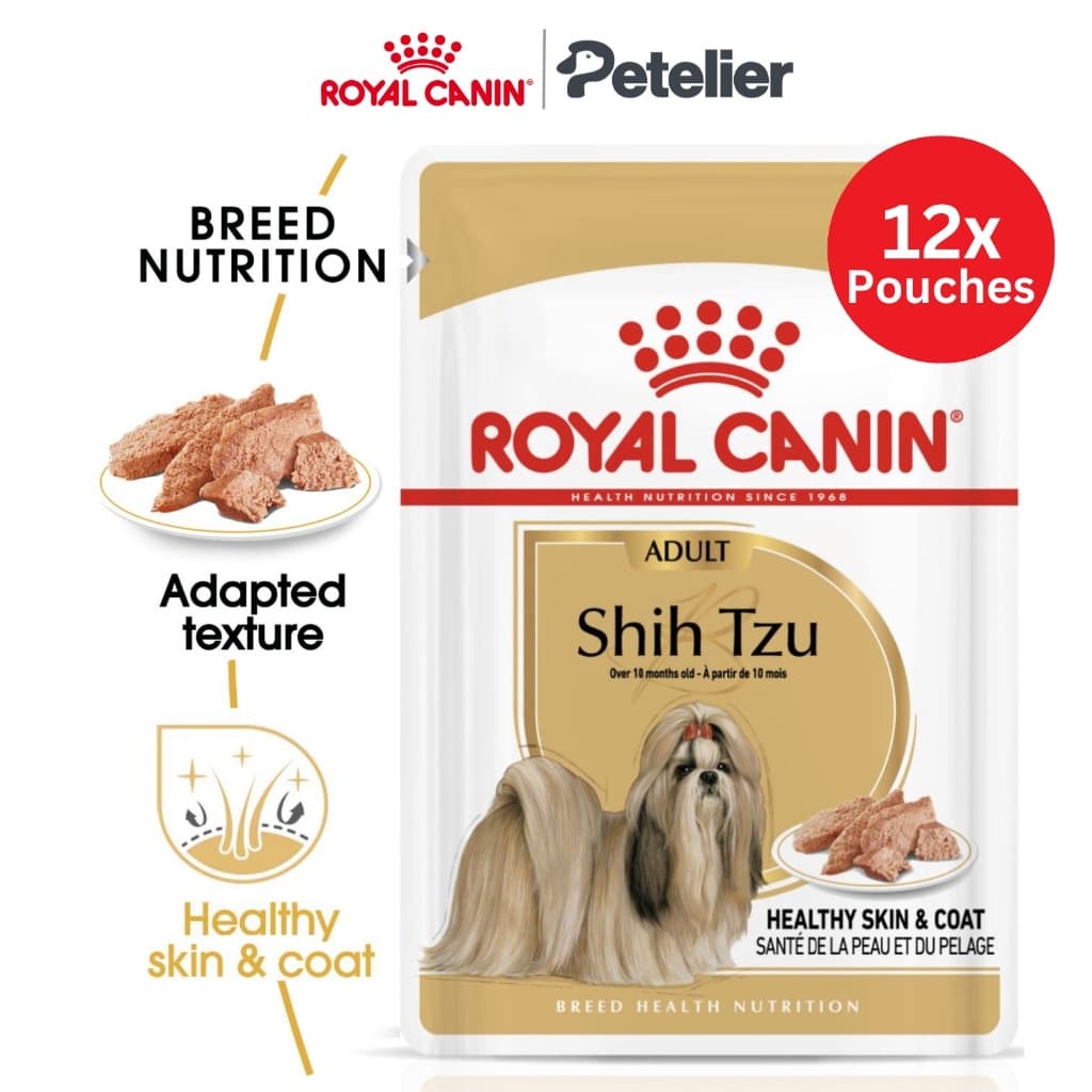 Royal Canin Shih Tzu Adult (85g x 12 Pouches) Wet Dog Food - Breed Health Nutrition