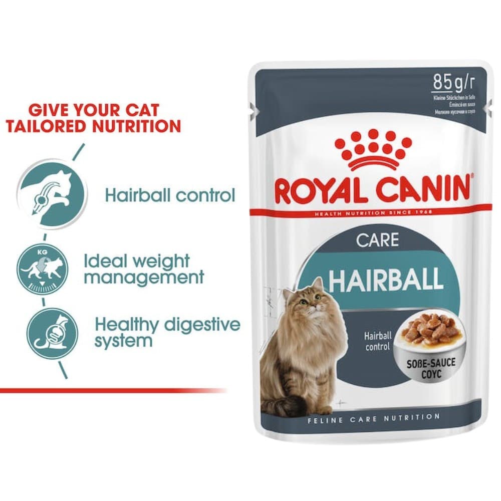 Royal Canin Wet Cat Food 85g Intense Beauty/Urinary/Hairball Care/Insintctive/Kitten Pouch - Pouch HairballCare variant