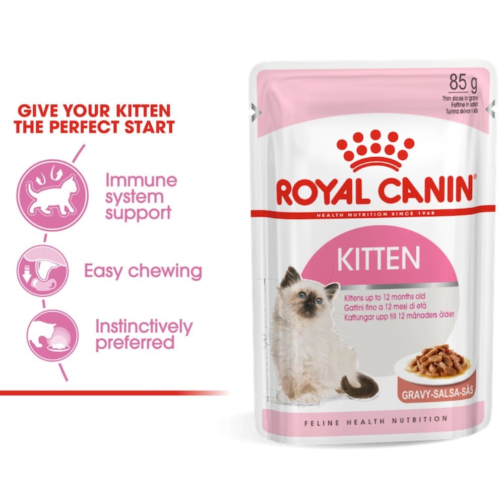 Royal Canin Wet Cat Food 85g Intense Beauty/Urinary/Hairball Care/Insintctive/Kitten Pouch - Pouch Kitten variant
