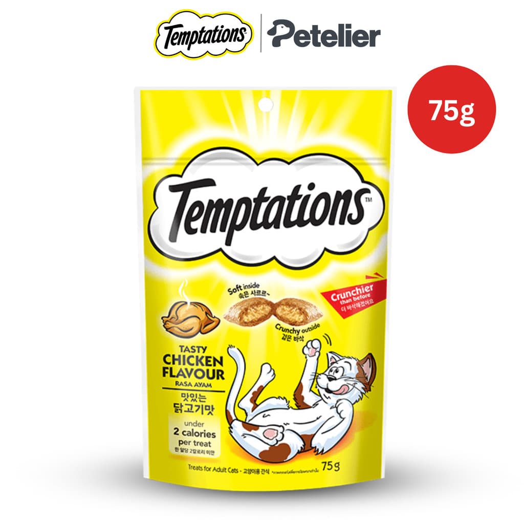 Temptations Soft &amp; Crunchy Cat Treats for Adult 75g - Tasty Chicken variant
