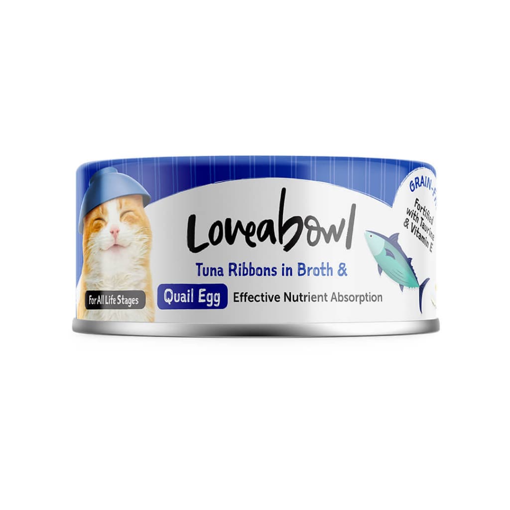 Loveabowl Wet Cat Food, Grain-Free Tuna &amp; Chicken For Fussy Eaters In Broth 70g Can - Tuna QuailEgg variant